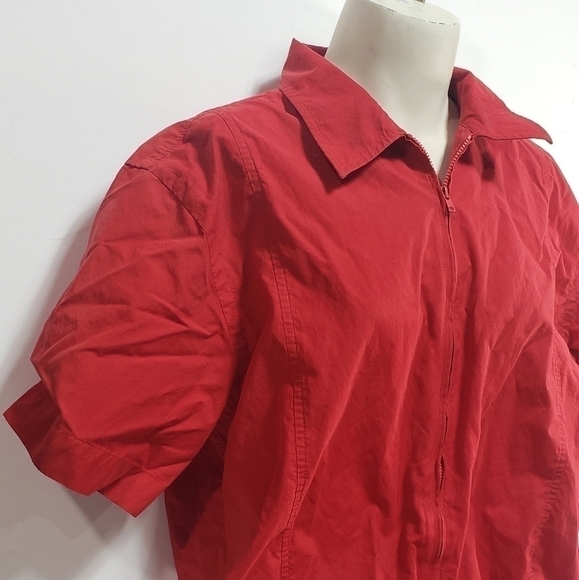 Kenneth Cole Red Zip Up Short Sleeve - Picture 3 of 7